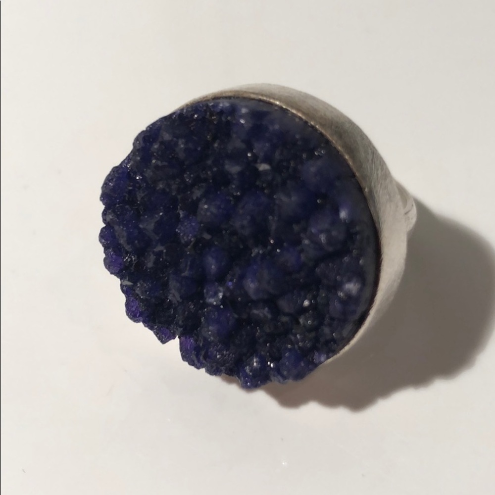 VIOLET FLAME ROCK RING IN STERLING SILVER - Picture 4 of 8